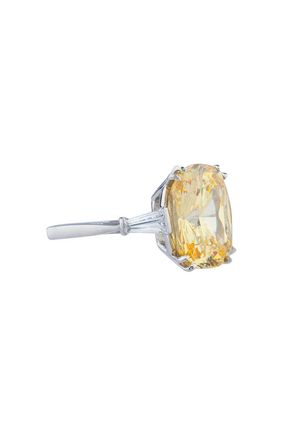 Canary Cushion Baguette Ring - Image 6