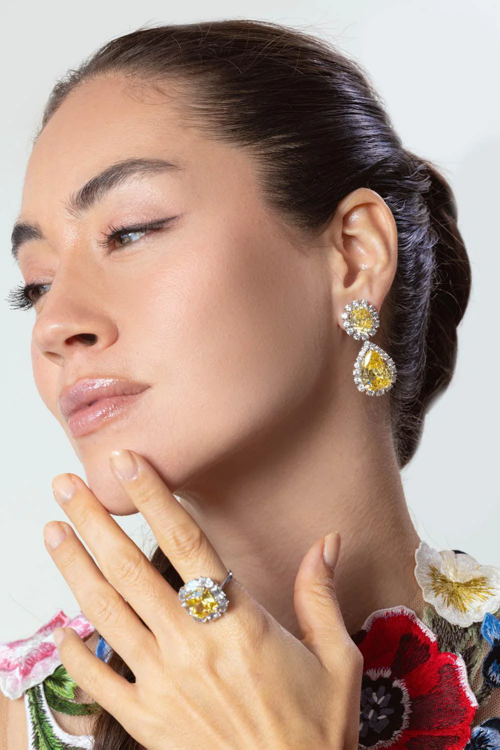 Canary Cz Drop Earrings - Image 4