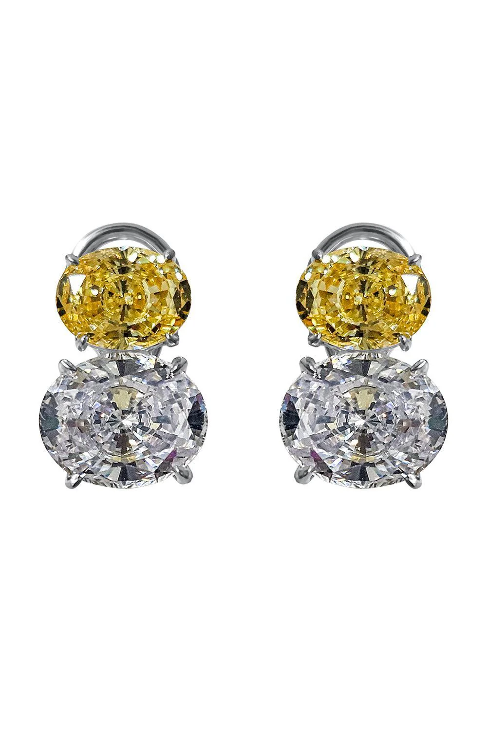 Canary Double Oval Stud Earrings