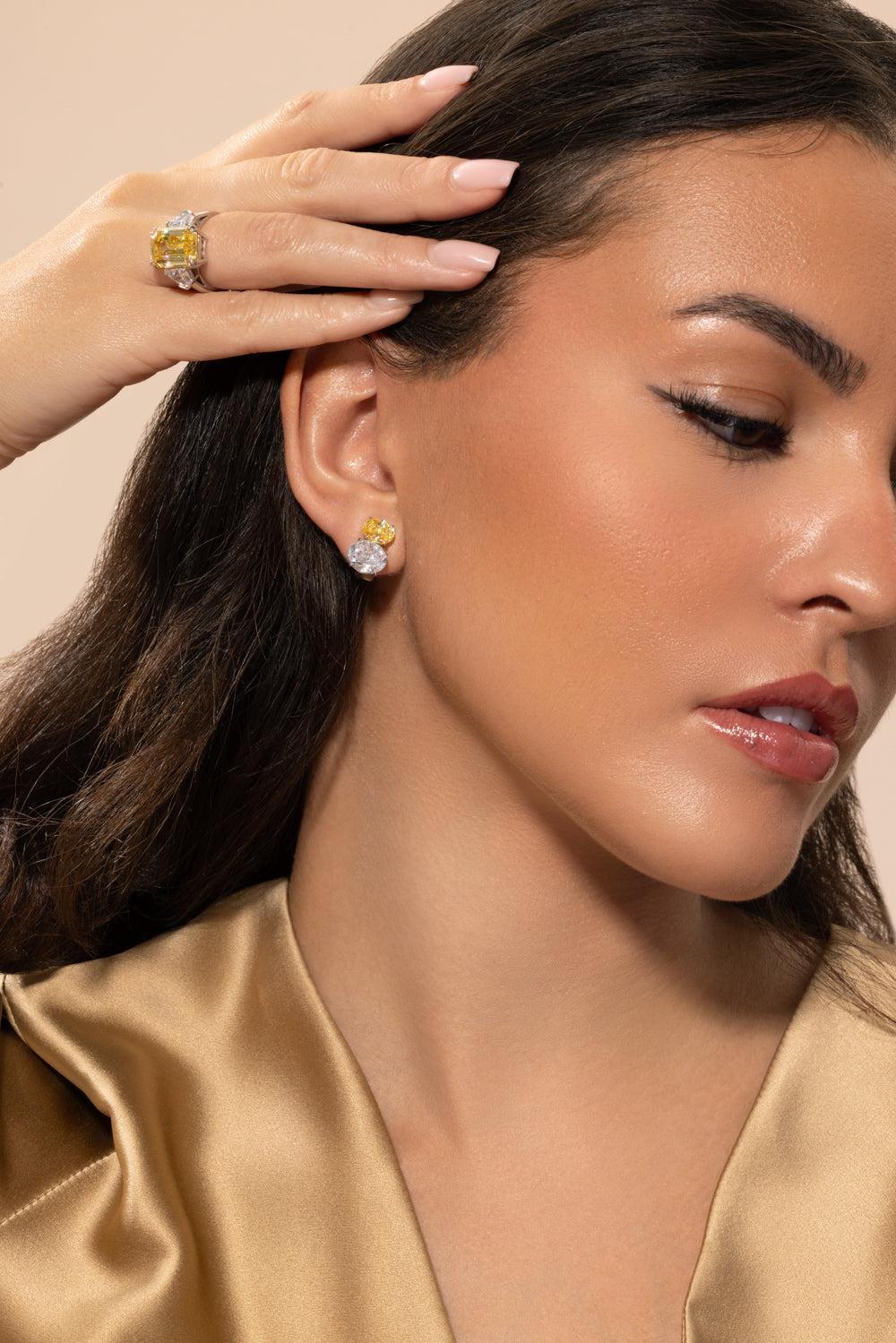 Canary Double Oval Stud Earrings - Image 4