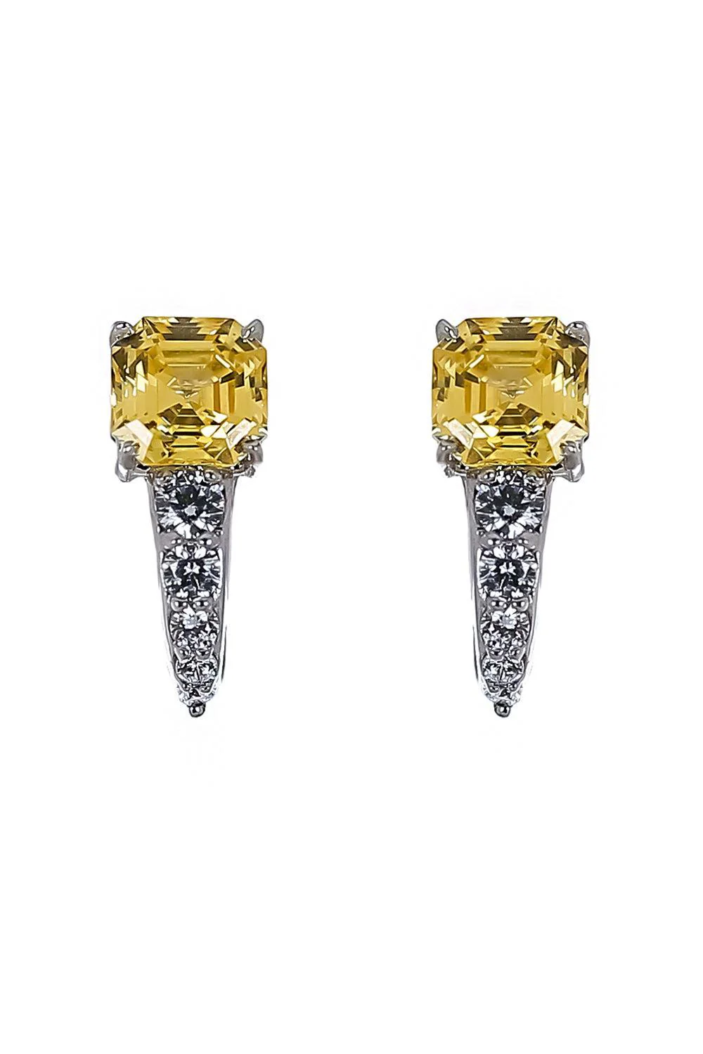 Canary Square Stone Earrings