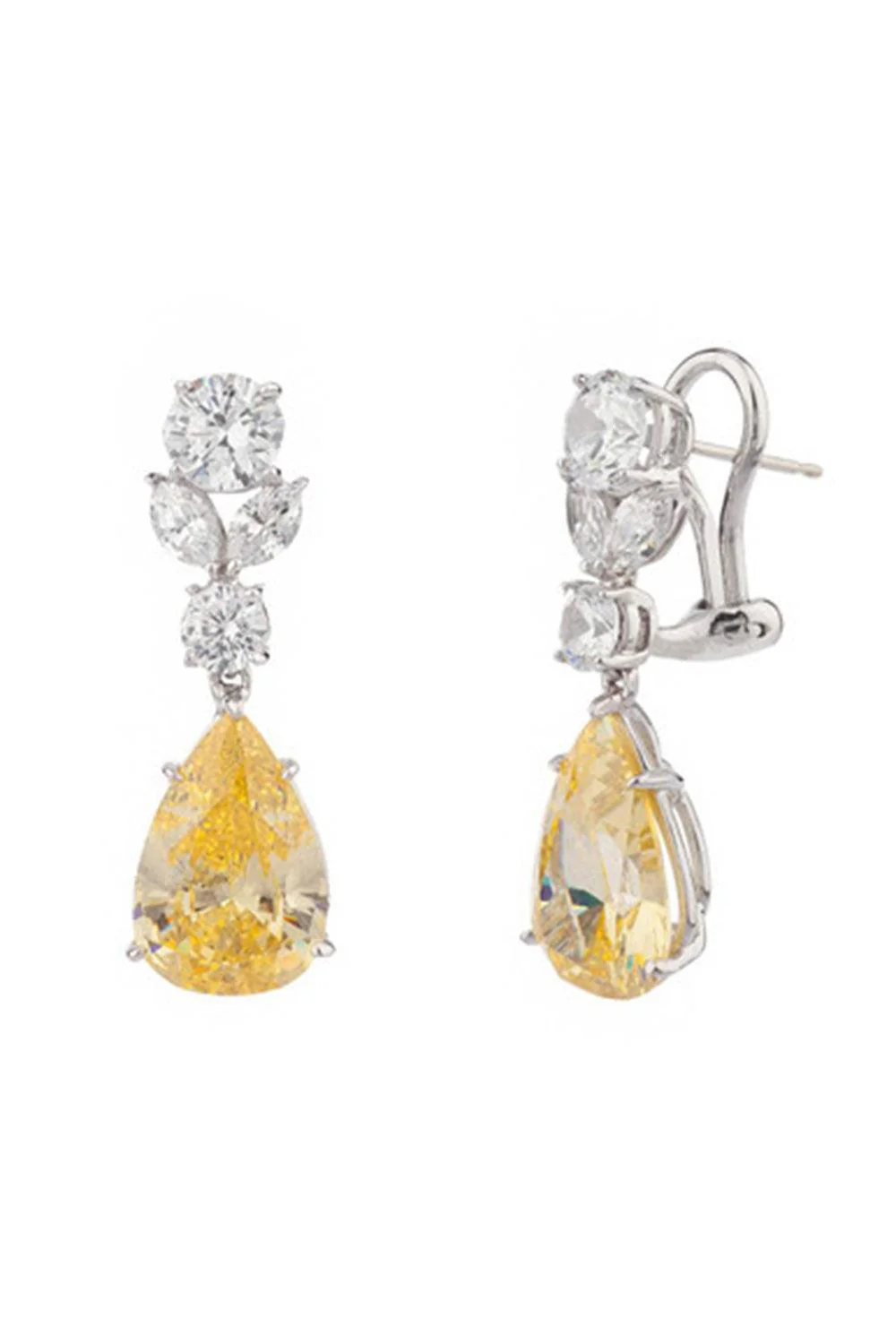 Canary Teardrop Cluster Earrings