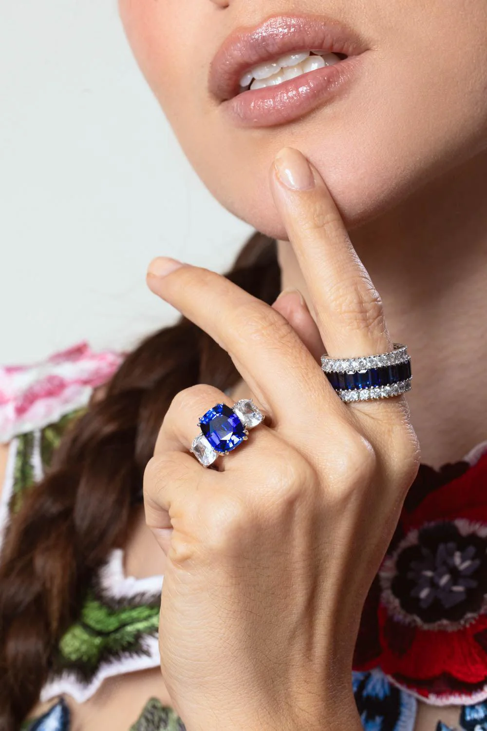 Cushion Cut Sapphire Cz Ring - Image 3
