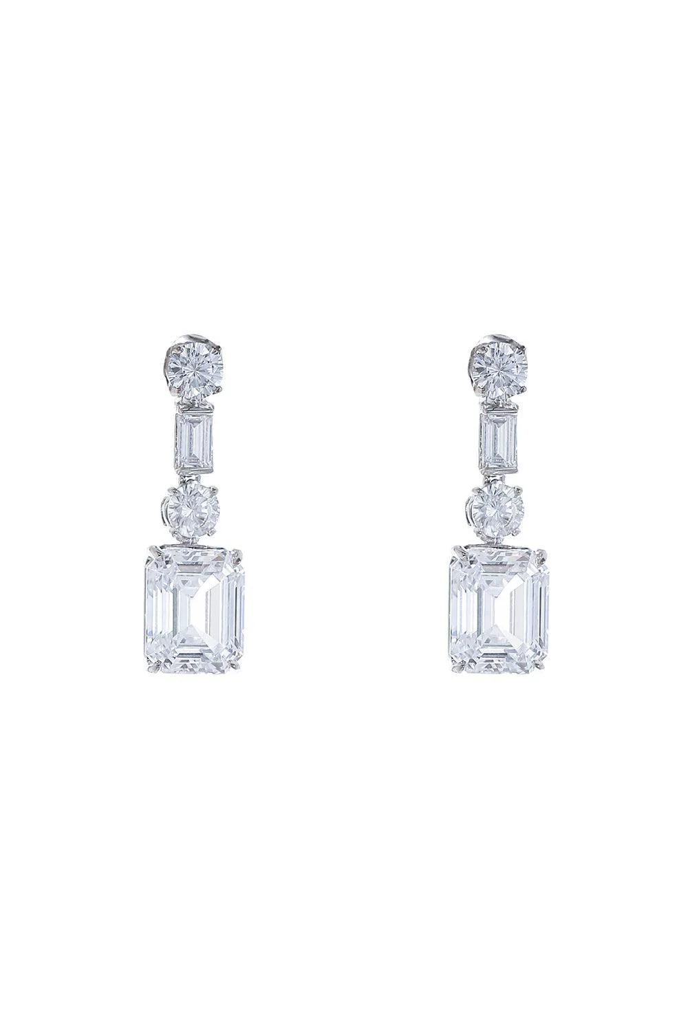 Cz Cut Drop Earrings