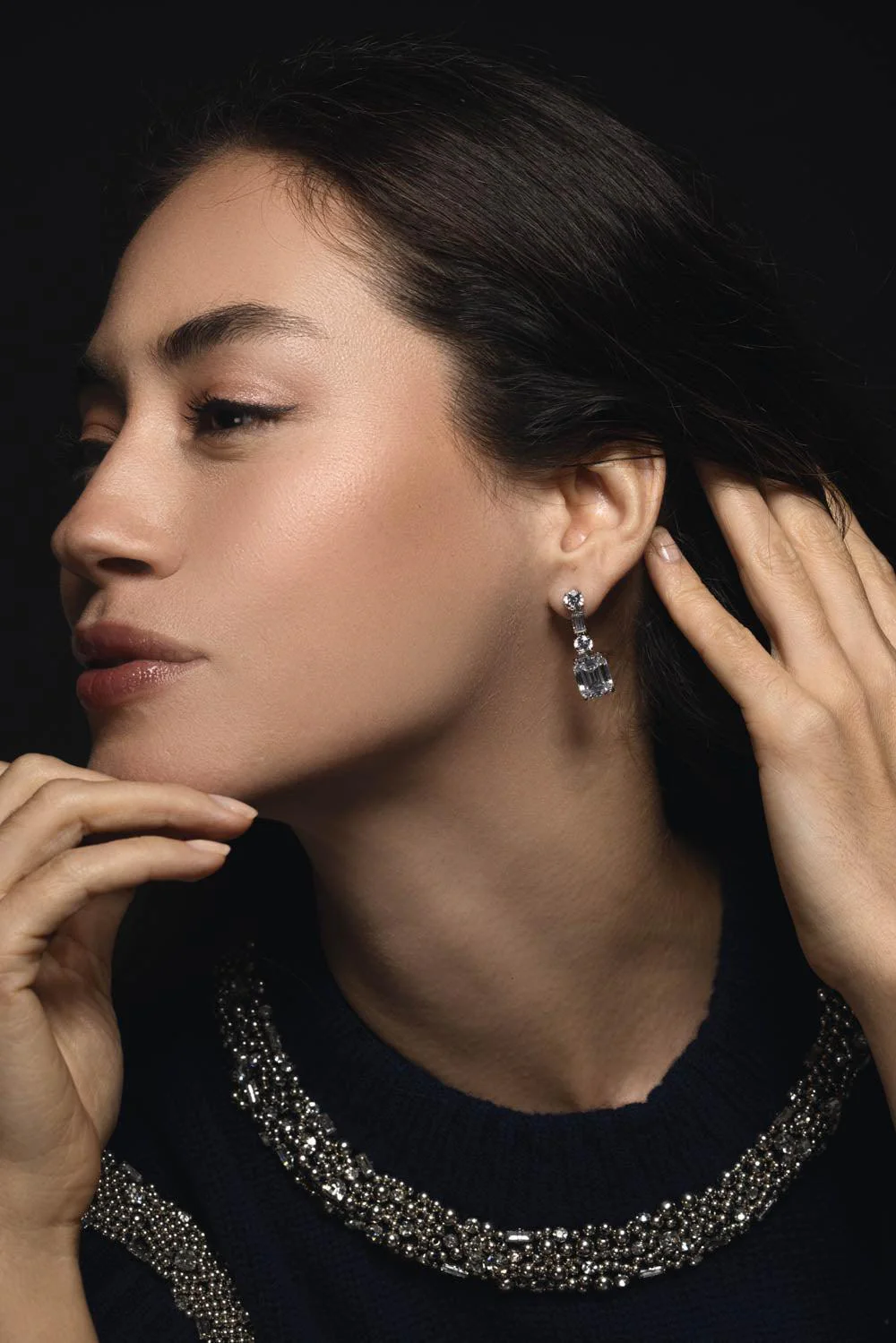 Cz Cut Drop Earrings - Image 3