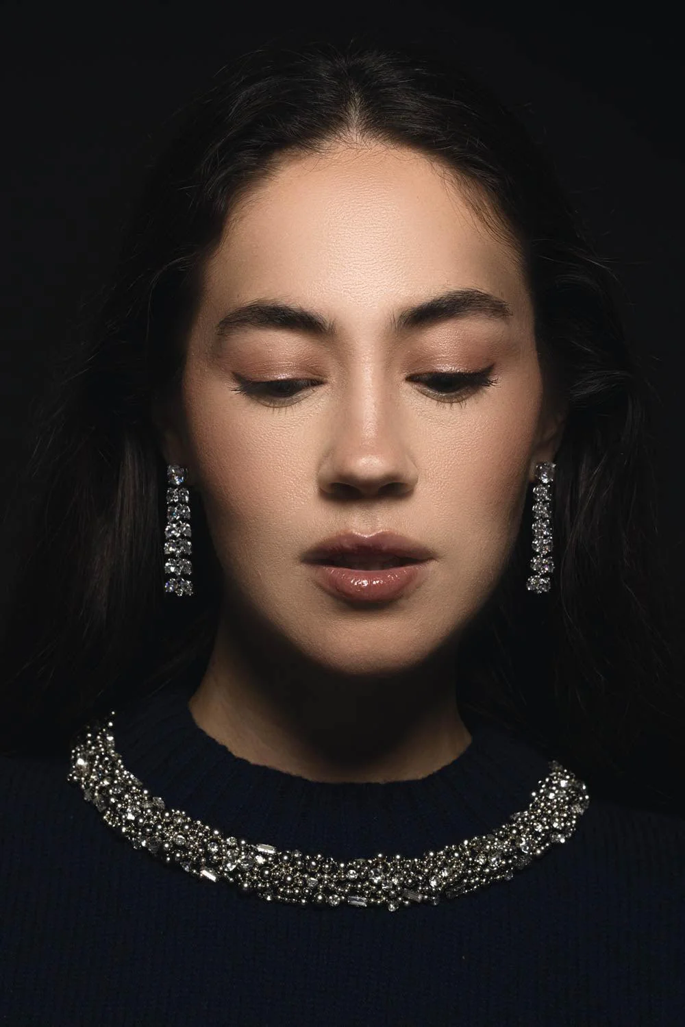 Cz Long Cluster Earrings - Image 2