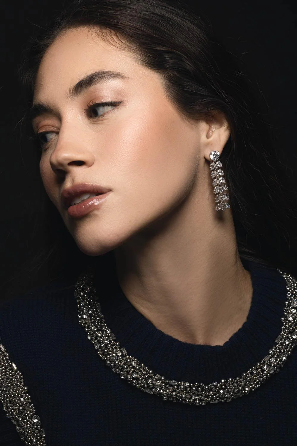 Cz Long Cluster Earrings - Image 4