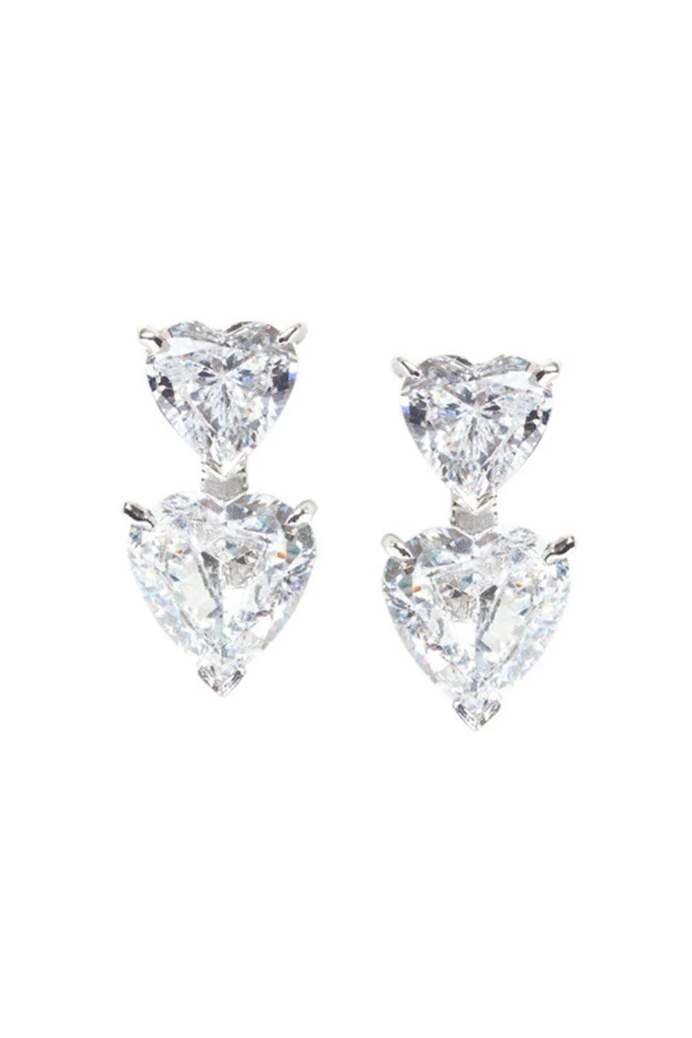 Double Heart Drop Earrings