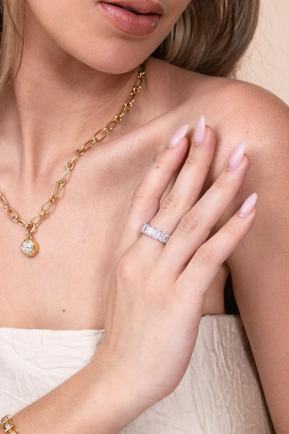 Emerald Cut Eternity Band - Image 3