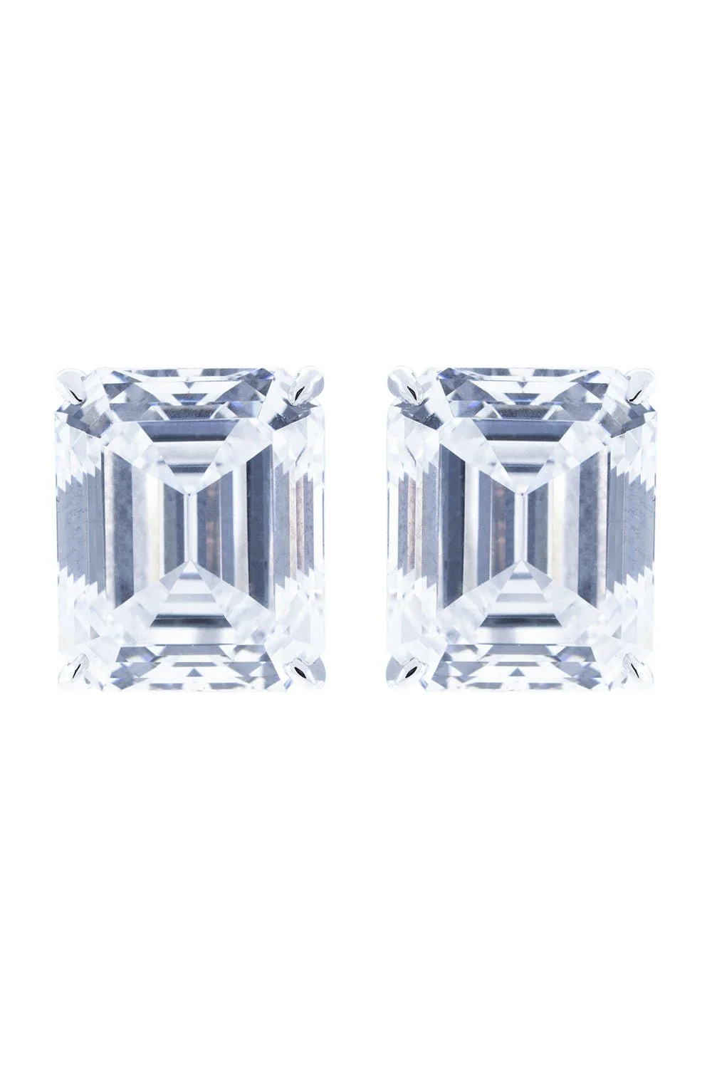 Emerald Cut Stud Earrings