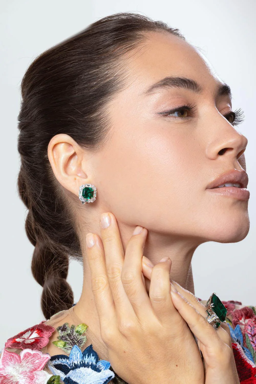 Emerald Square Baguette Earrings - Image 4