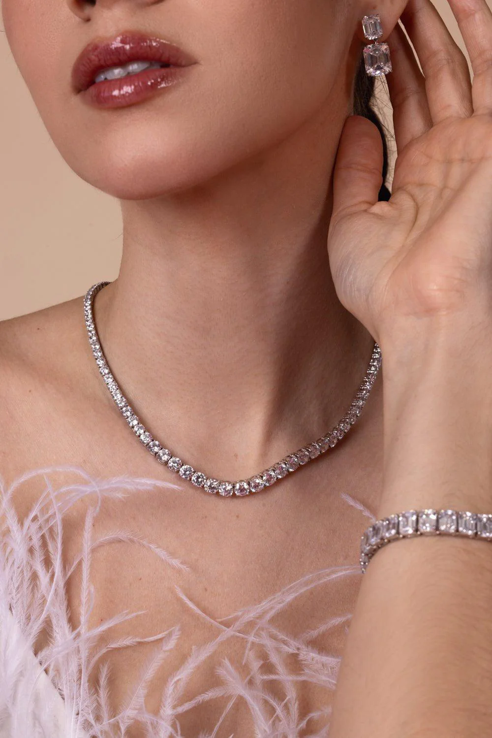 Graduated CZ Tennis Necklace - Image 3
