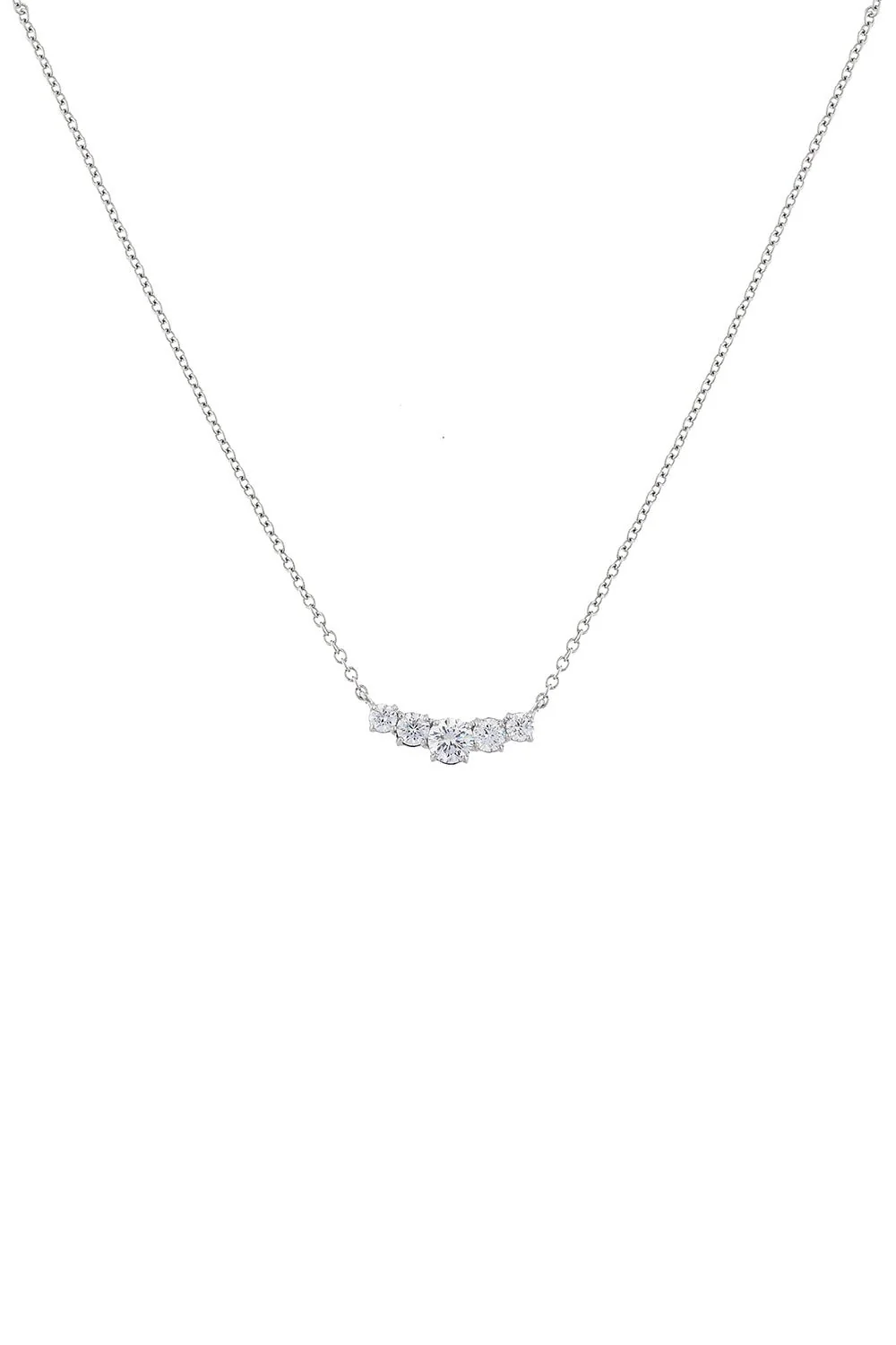 Graduated Five Stone Pendant Necklace