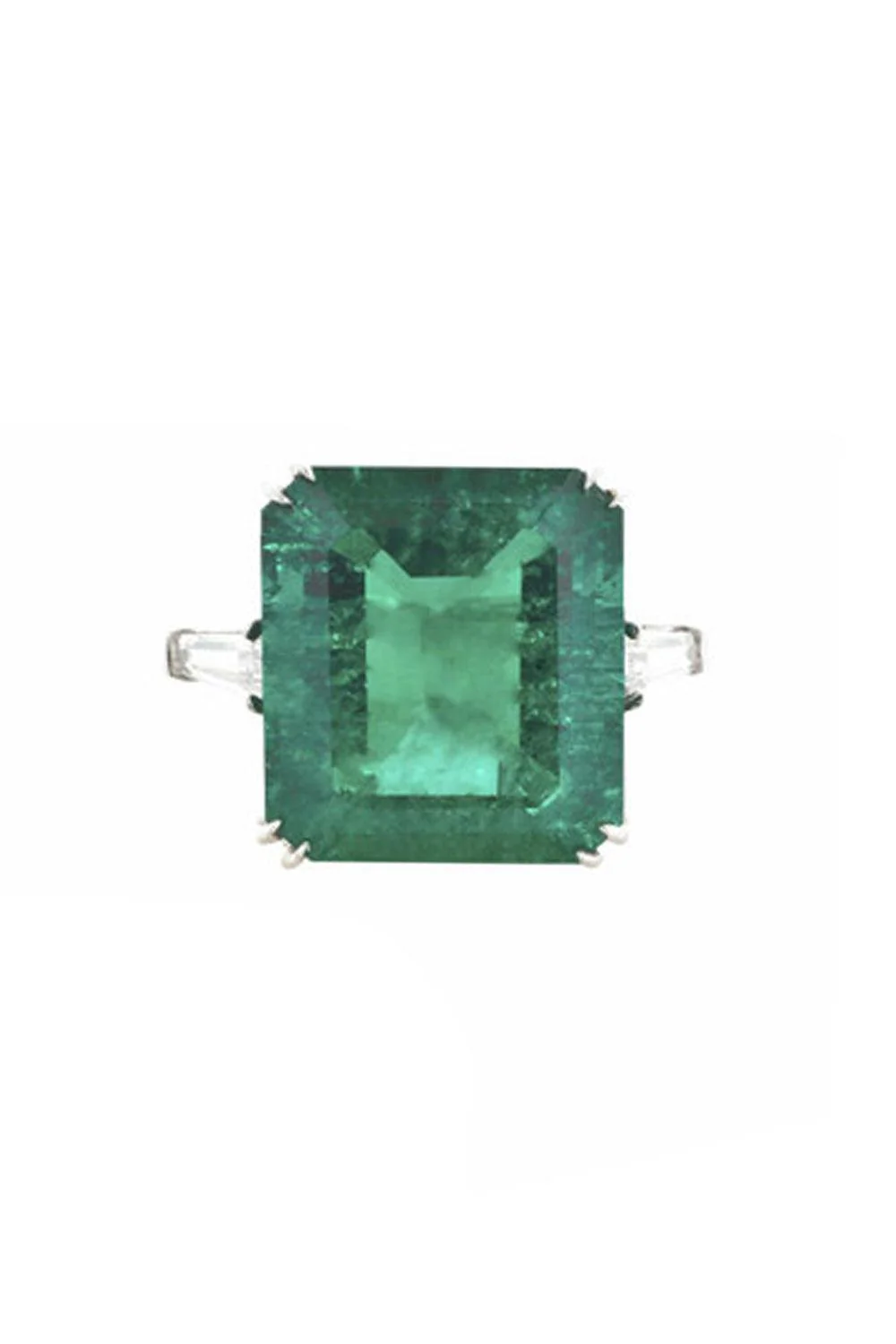 Green Cz Baguette Ring