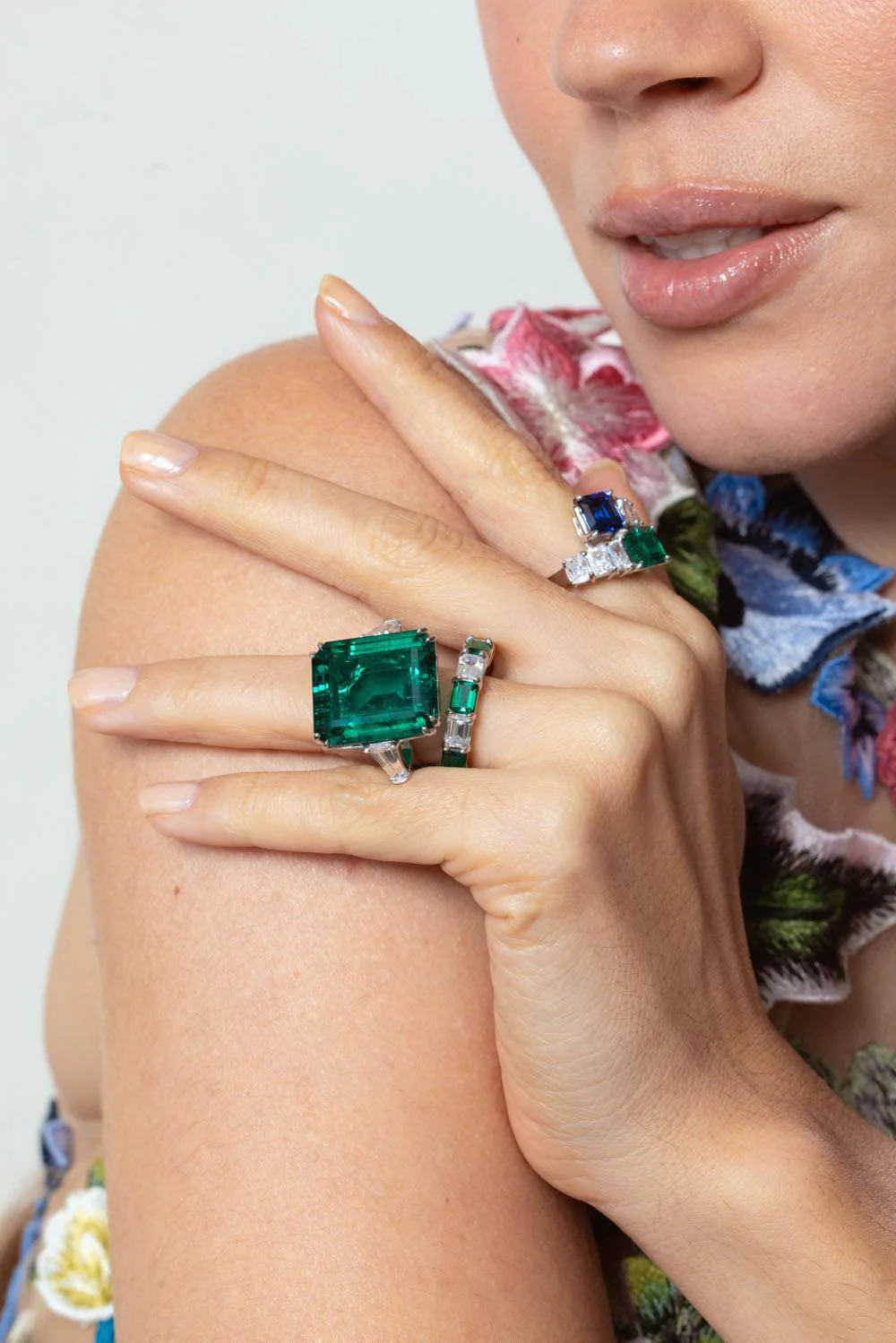 Green Cz Baguette Ring - Image 3