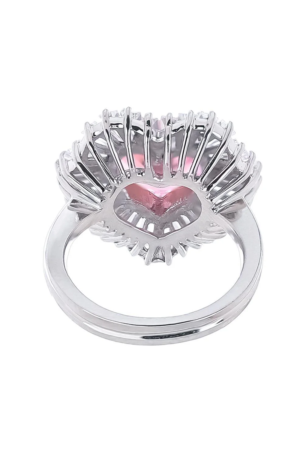 Heart Center Baguette Side Ring - Image 6