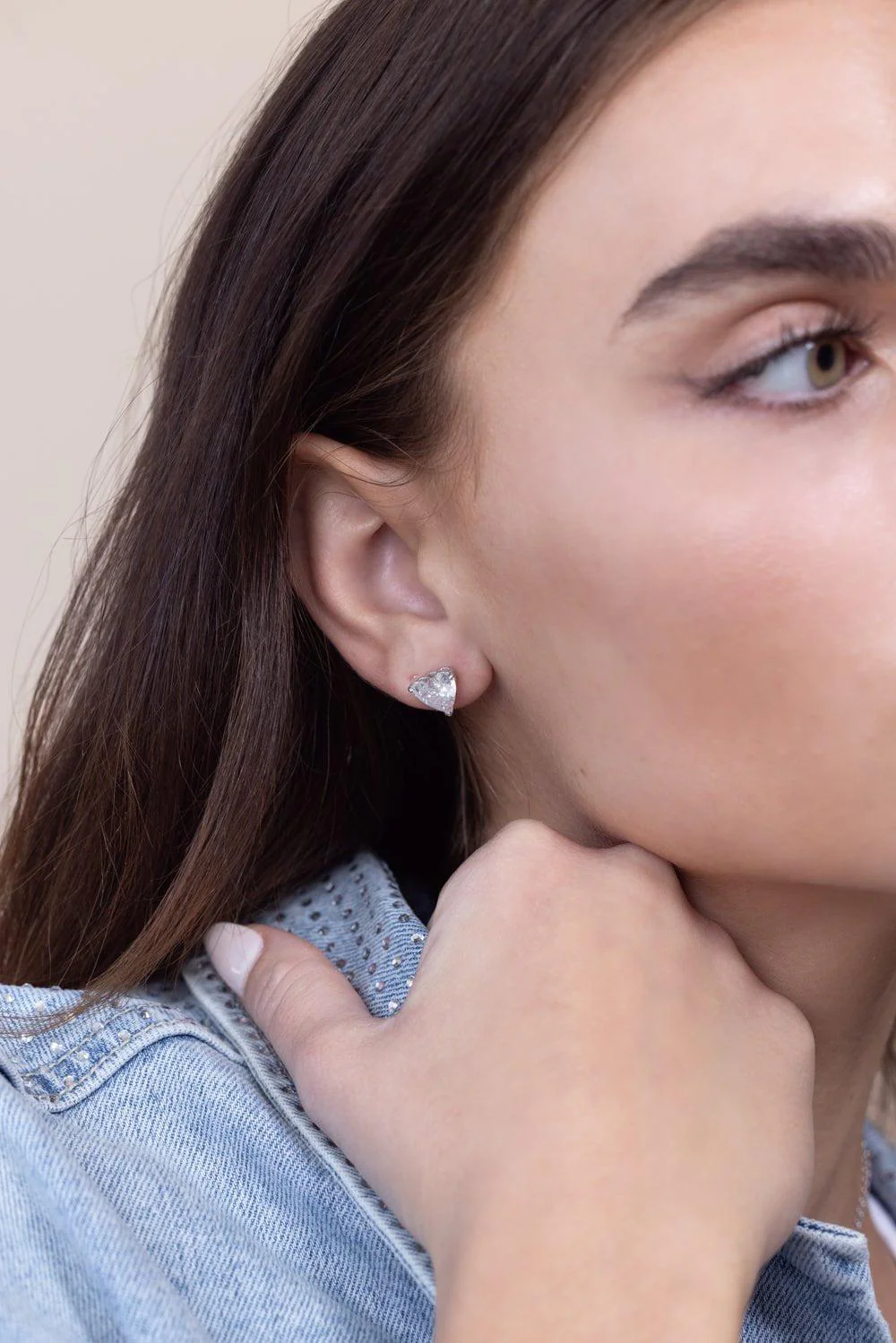 Heart Stud Earrings - Image 2