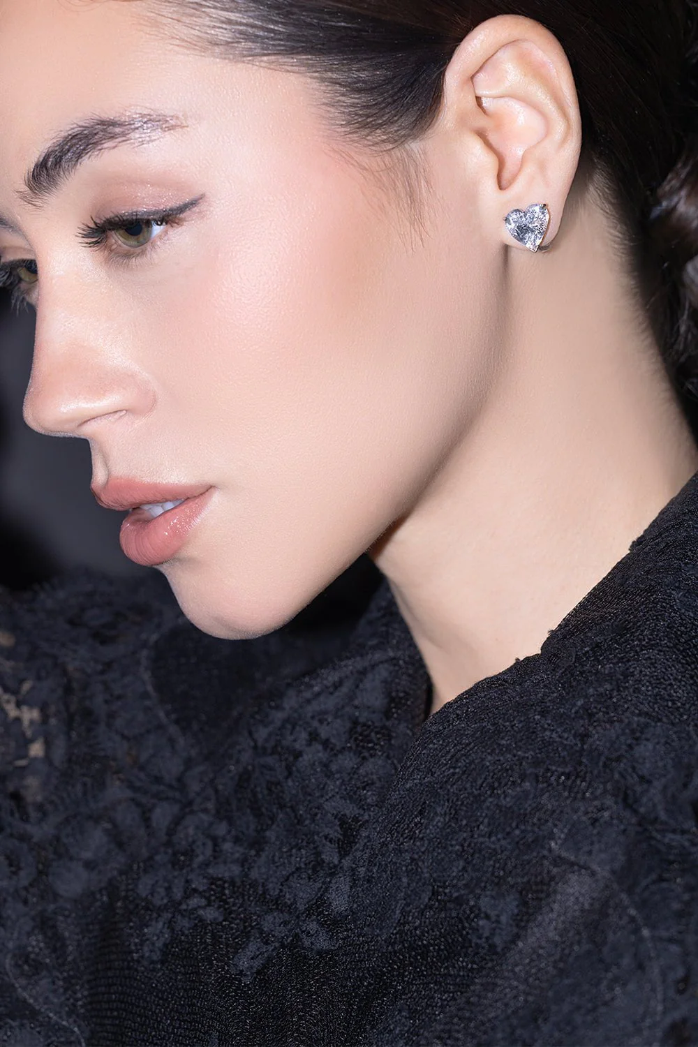 Heart Stud Earrings - Image 2