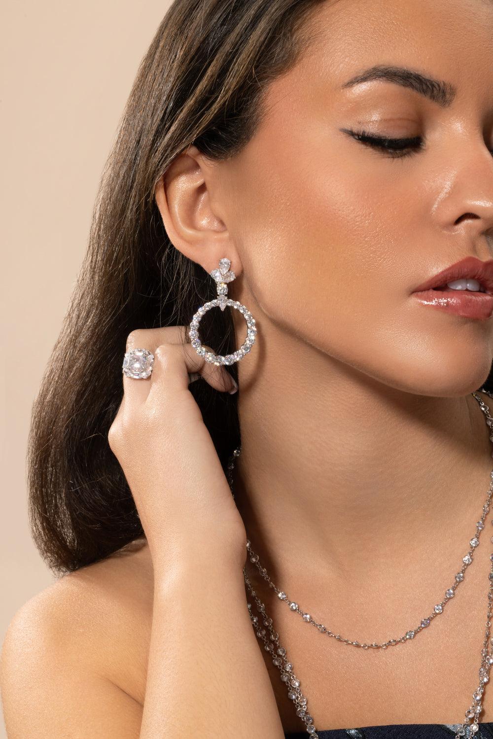Open Circle Drop Earrings - Image 3