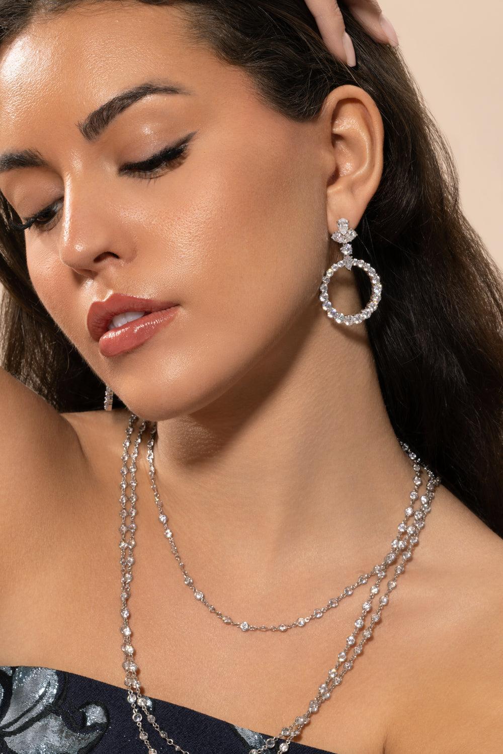Open Circle Drop Earrings - Image 4