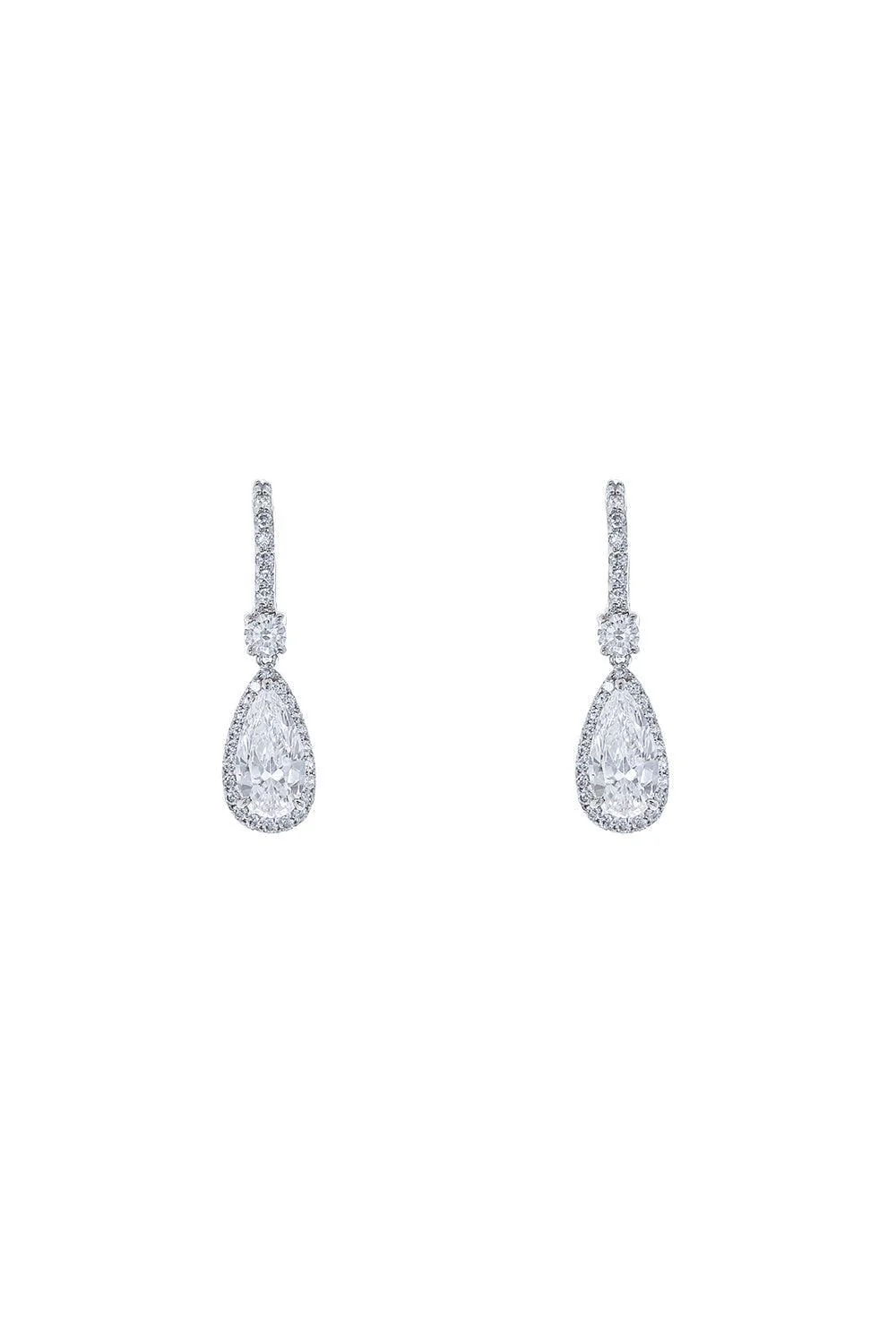 Pave Cz Drop Earrings
