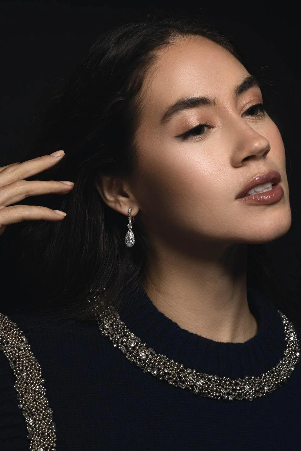 Pave Cz Drop Earrings - Image 3