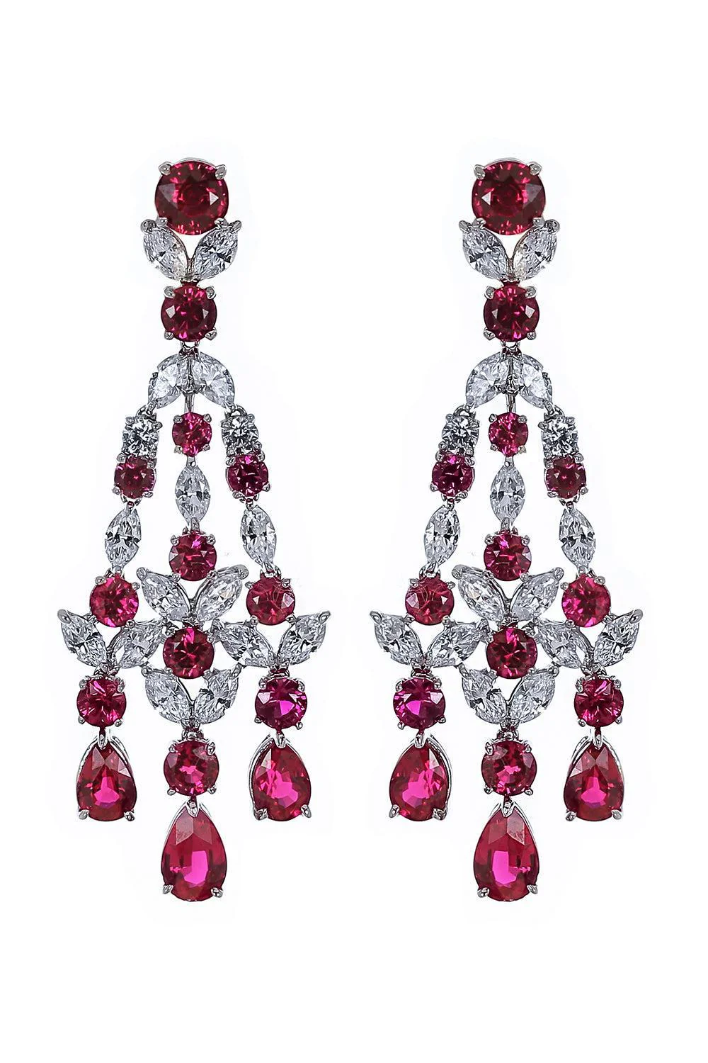 Red Chandelier Earrings