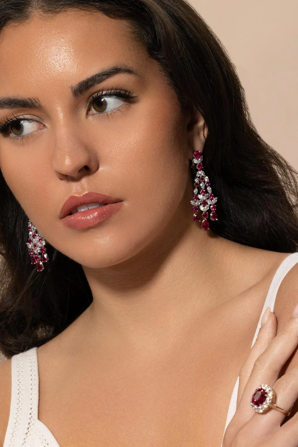 Red Chandelier Earrings - Image 4
