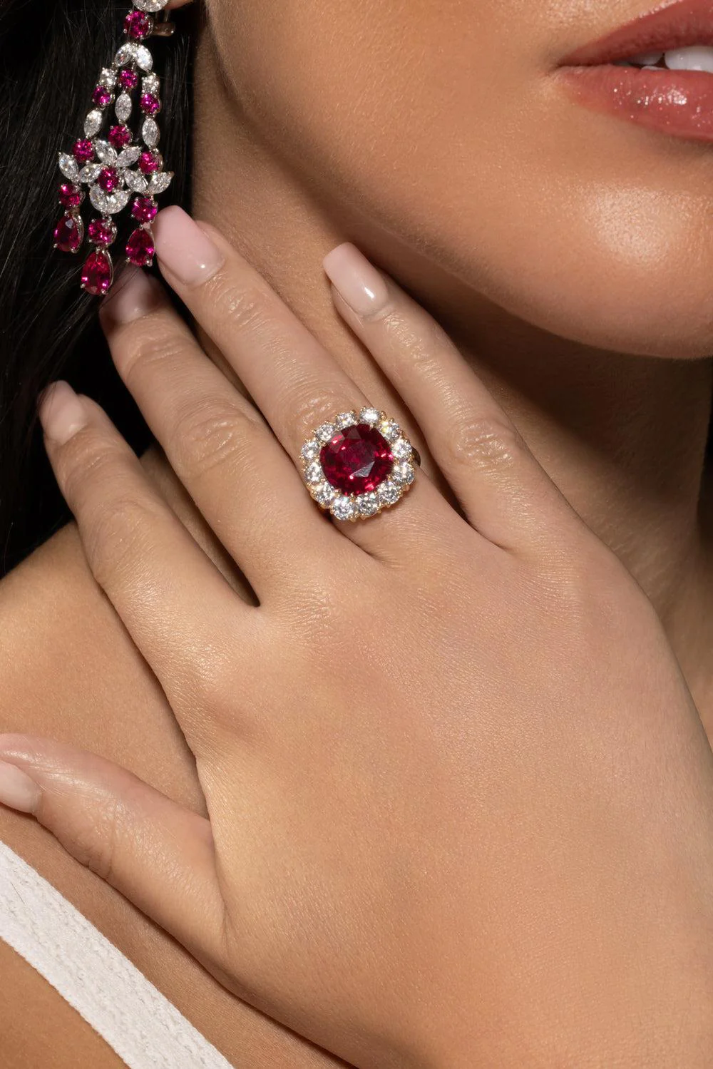 Red Large Cushion Cut Ring - Image 2