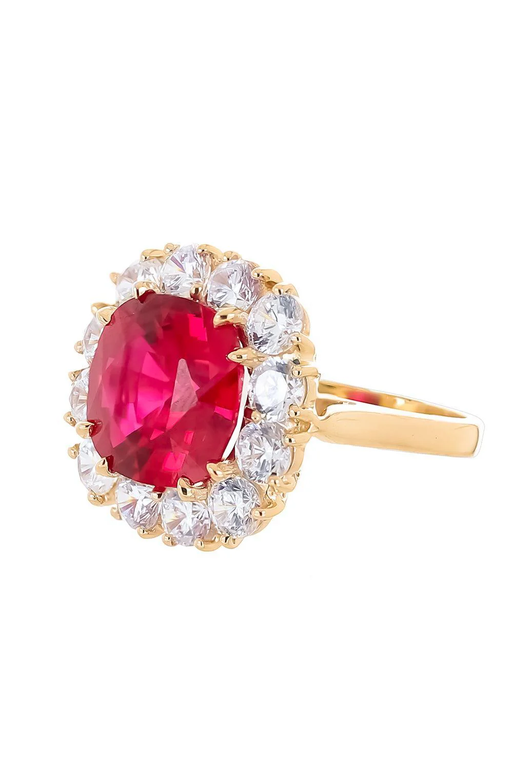 Red Large Cushion Cut Ring - Image 5