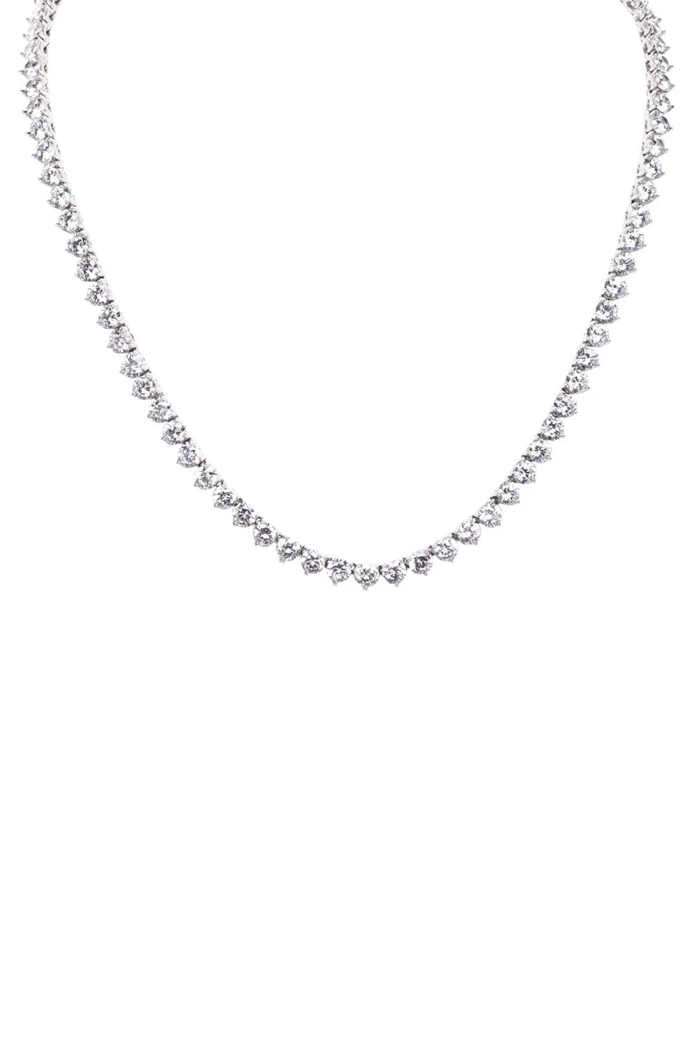 Round Cut Tennis Necklace