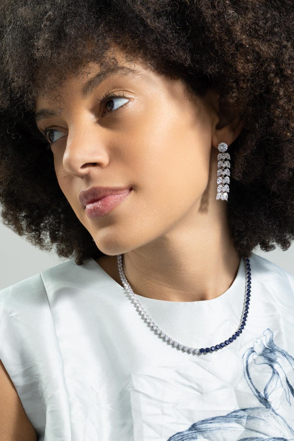 Six Double Pear Drop Earrings - Image 4