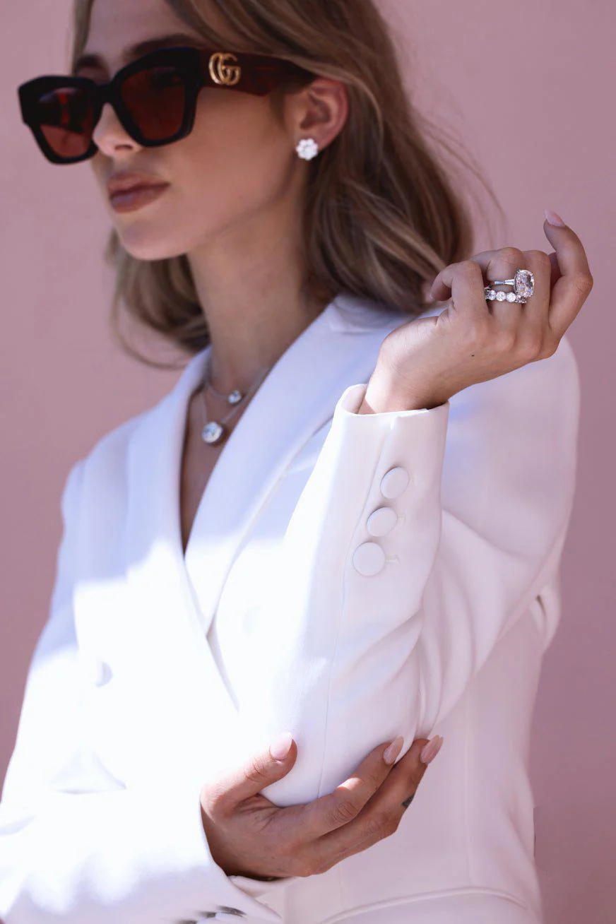 Sparkling Flower Stud Earrings - Image 3