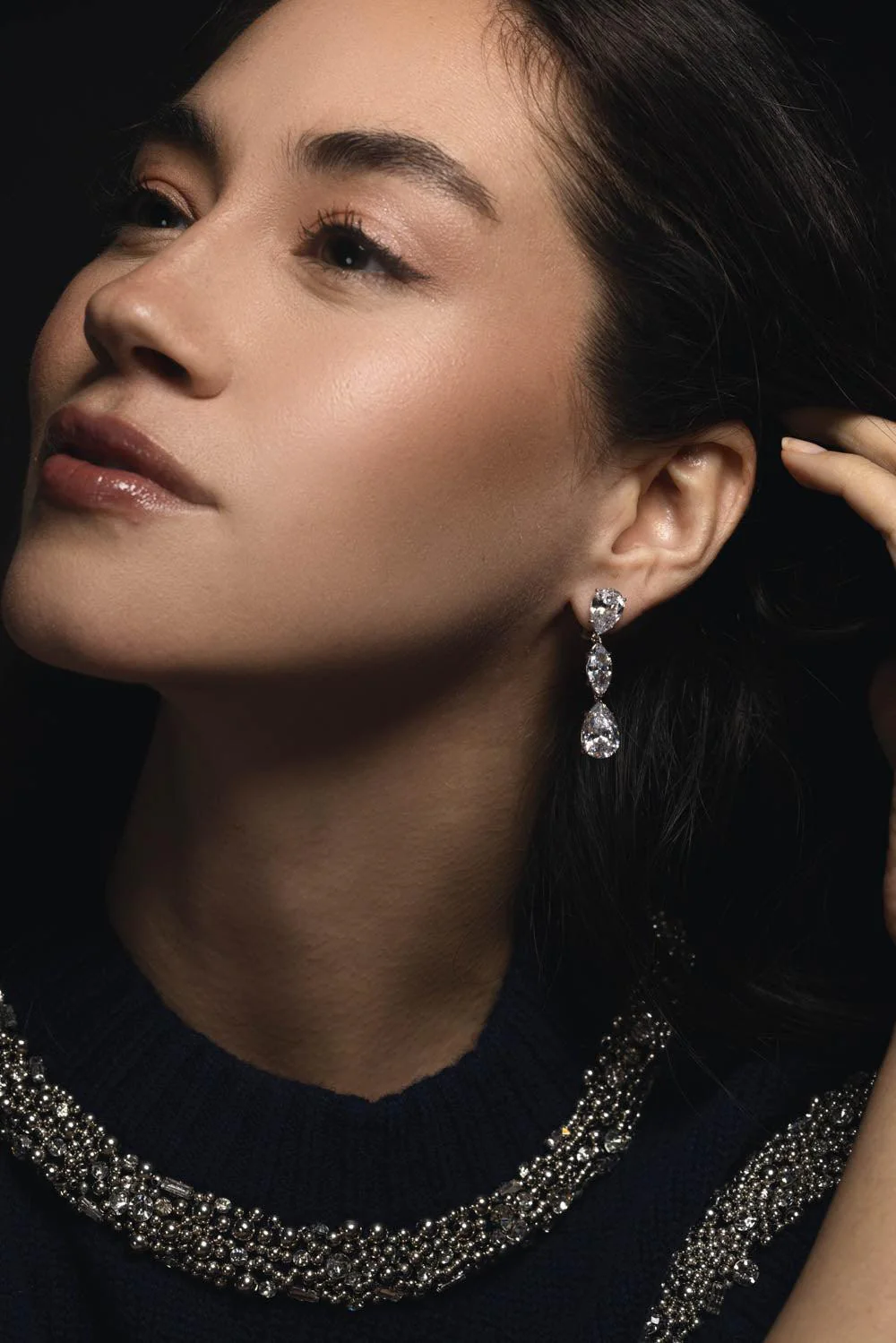 Three Drop Line Earrings - Image 3