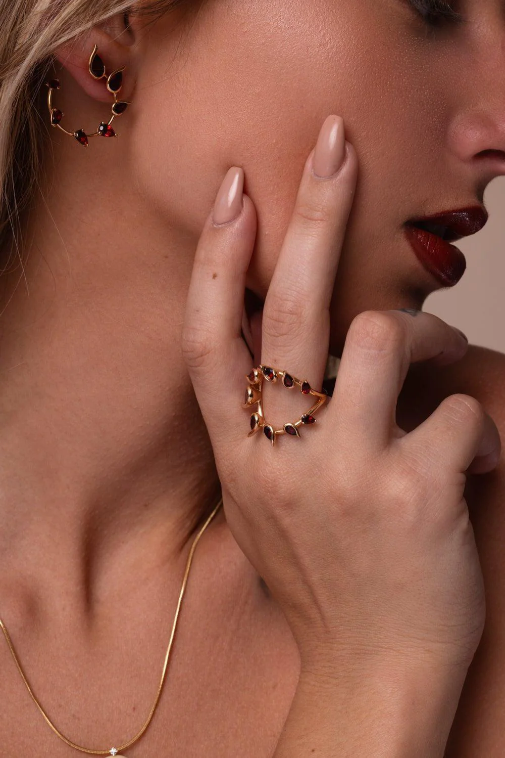 Flicker Open Garnet Ring - Image 4