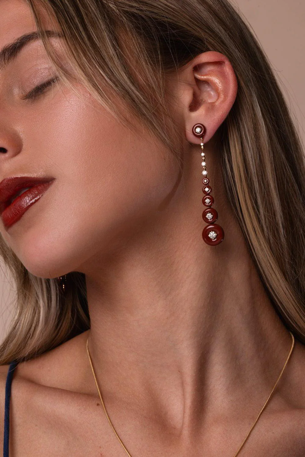 Jasper Surrounding Long Earrings - Image 4
