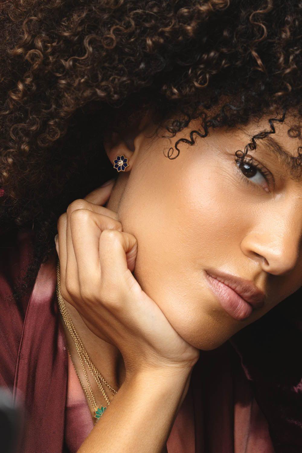 FEZ LAPIS STUD EARRINGS - Image 2