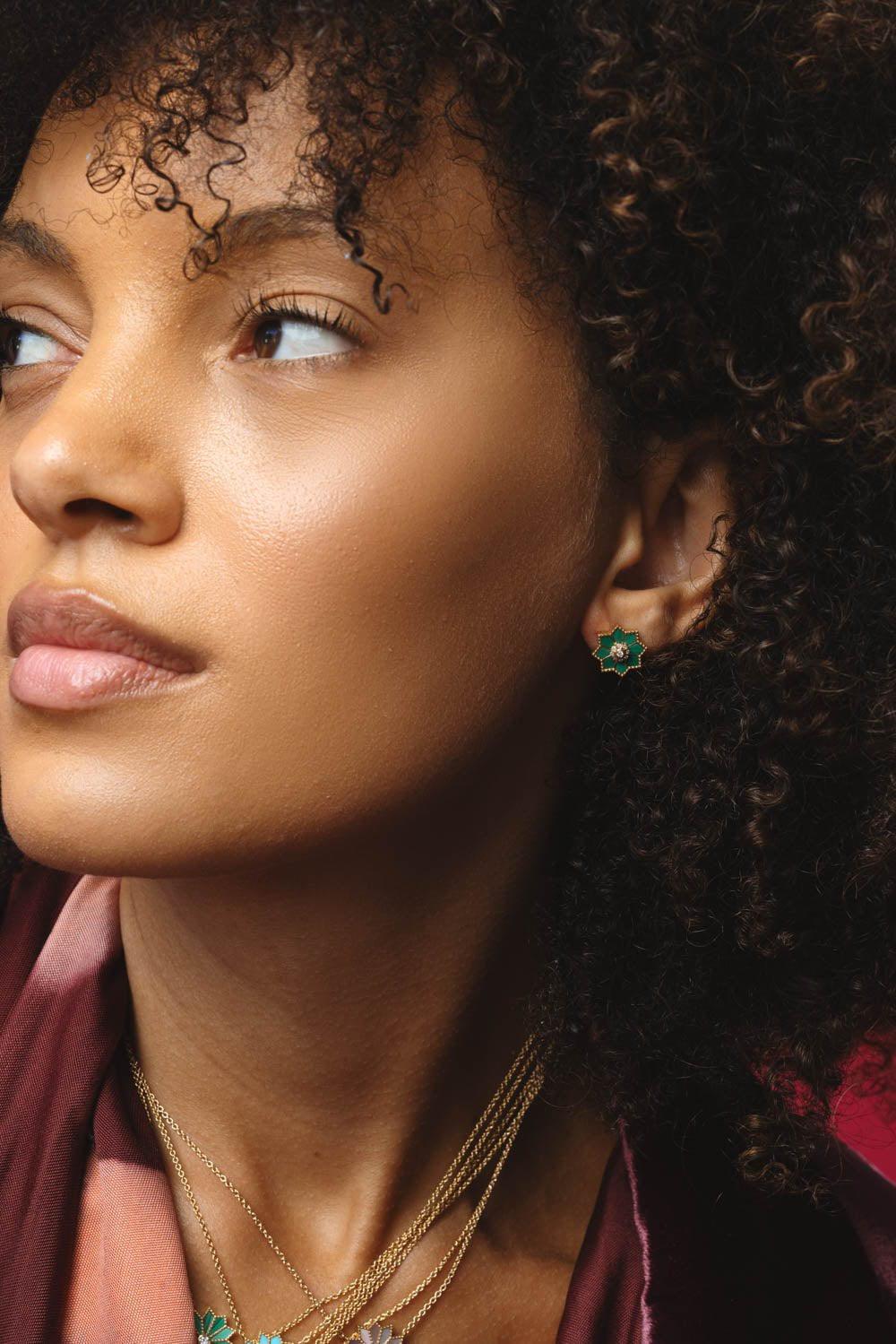 FEZ MALACHITE STUD EARRINGS - Image 4