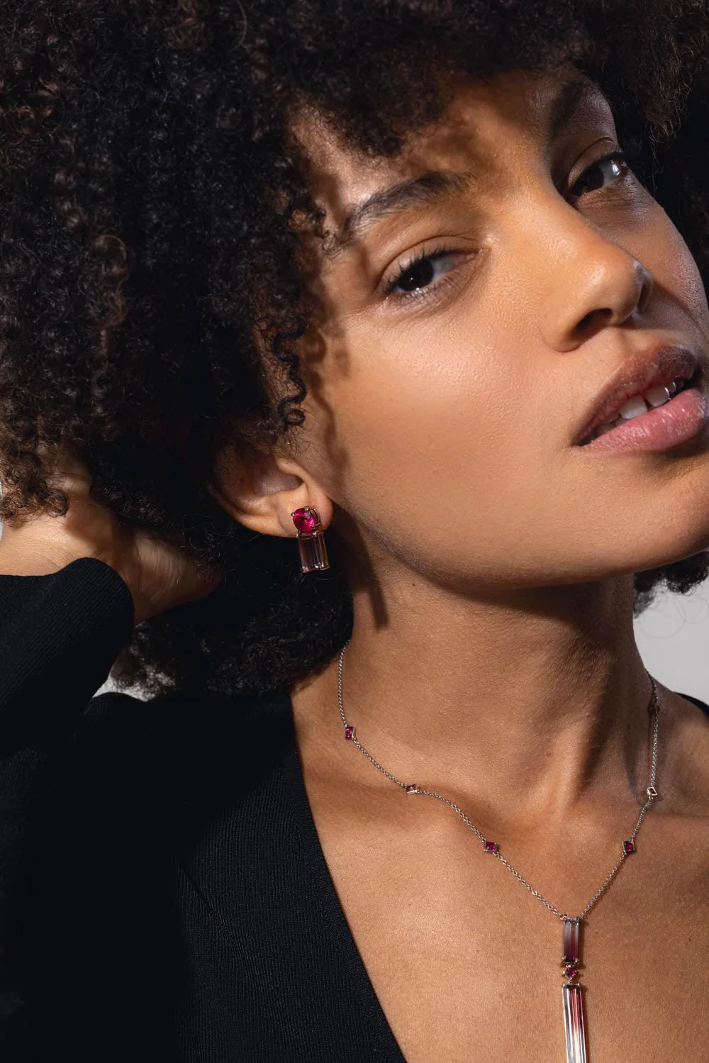Bicolor Rubellite Mix Match Earrings - Image 4