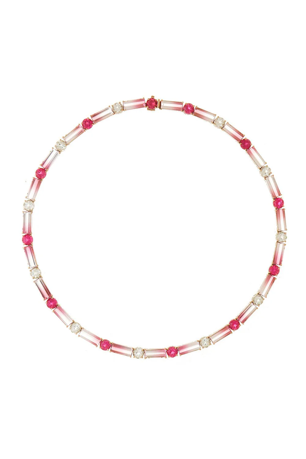 Bicolor Rubellite Tourmaline Tennis Necklace