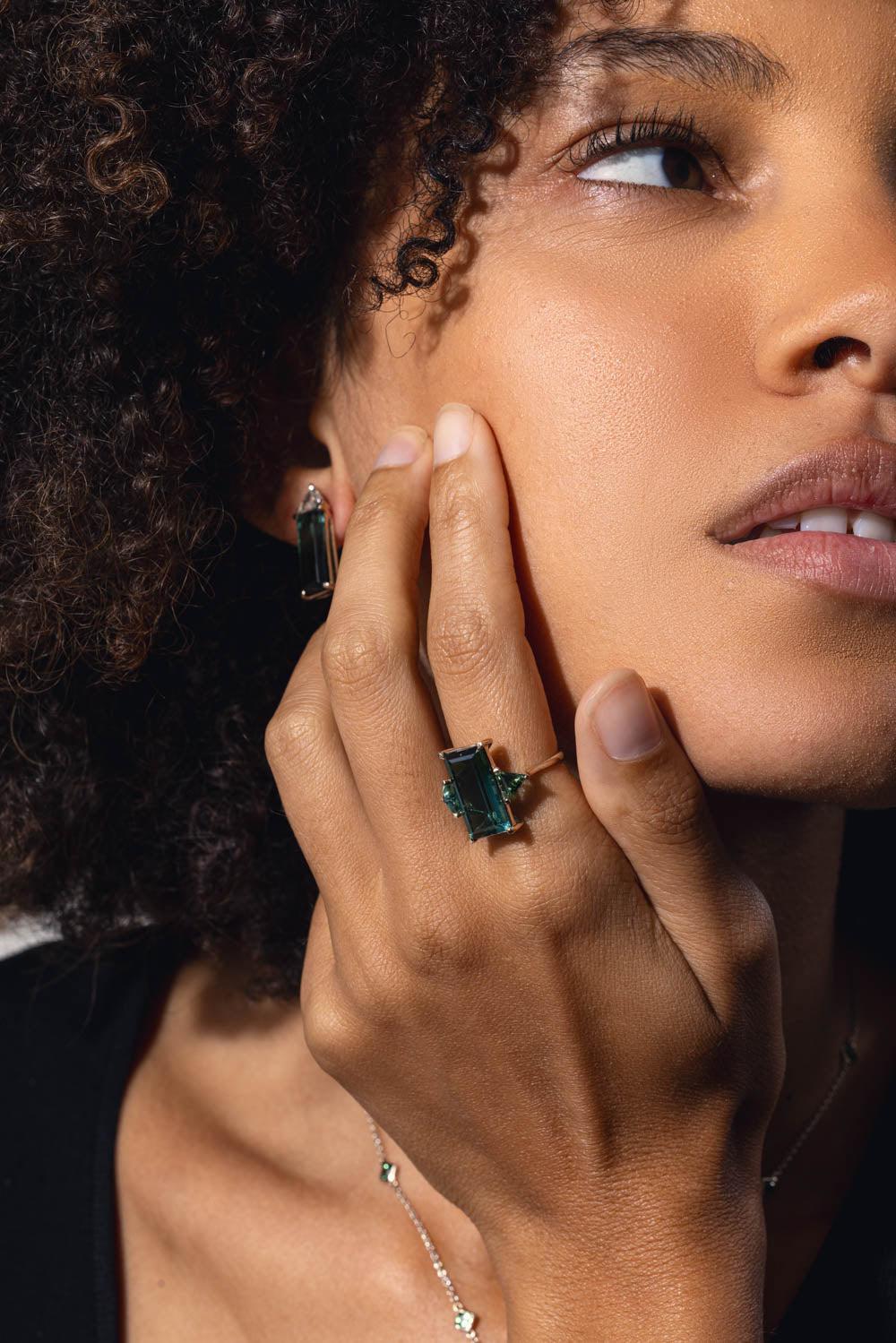 Green Blue Tourmaline Ring - Image 3