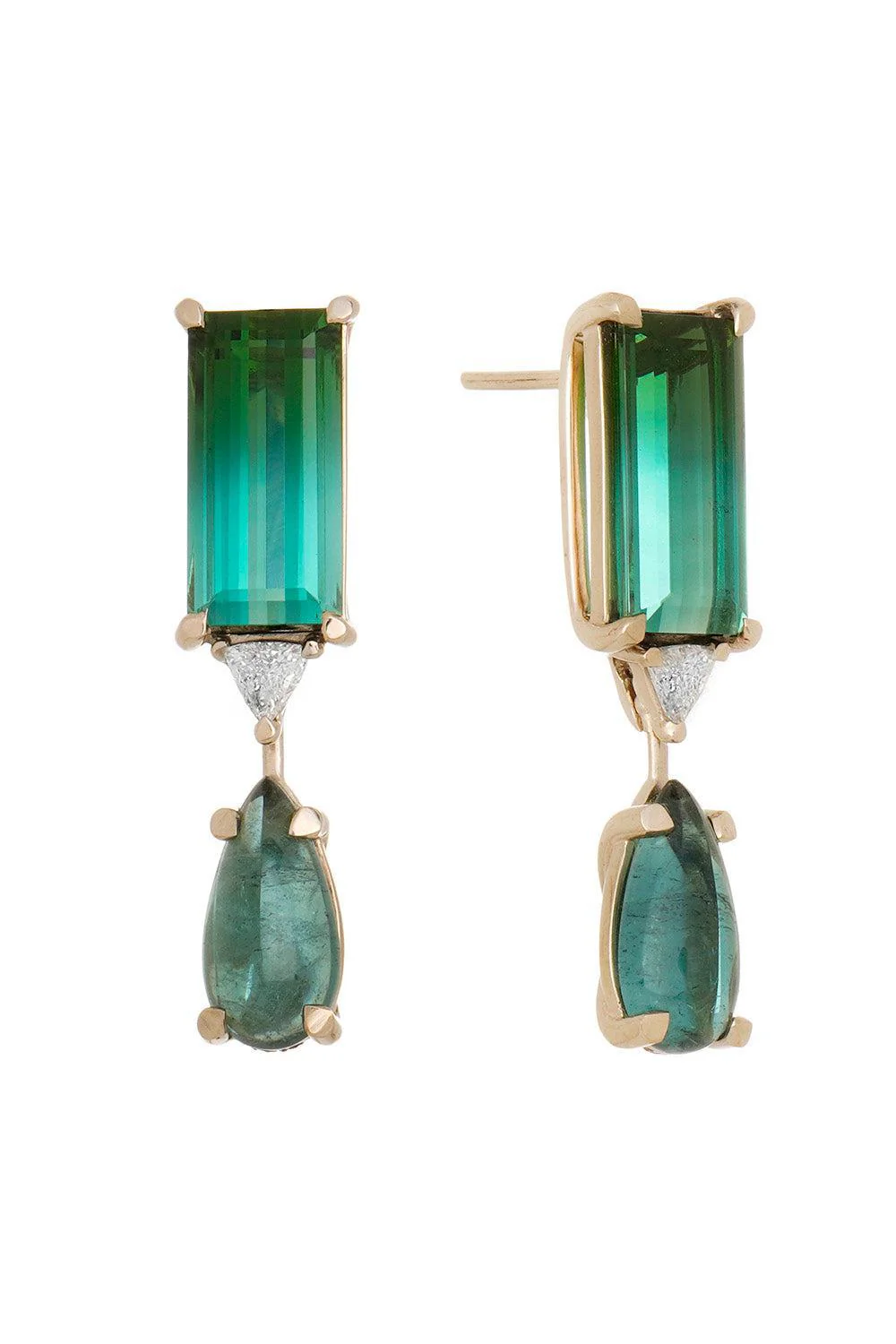 Green Tourmaline Diamond Earrings