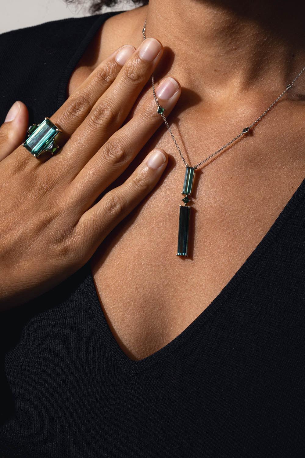 Green Tourmaline Pendant Necklace - Image 3