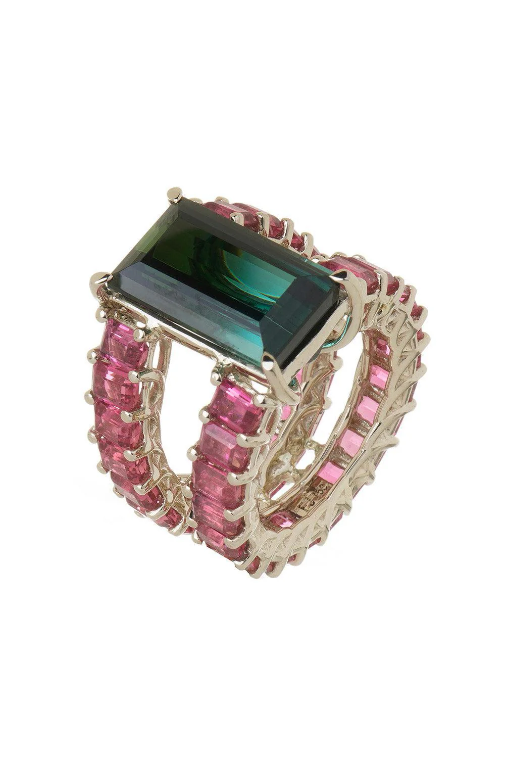 Rubellite Green Tourmaline Ring