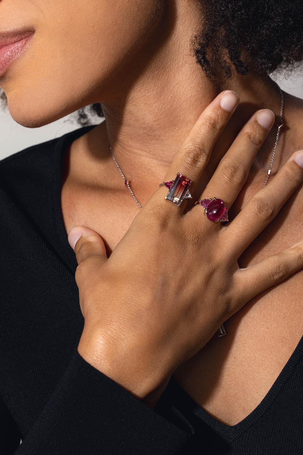 Sugarloaf Rubellite Pink Tourmaline Ring - Image 2