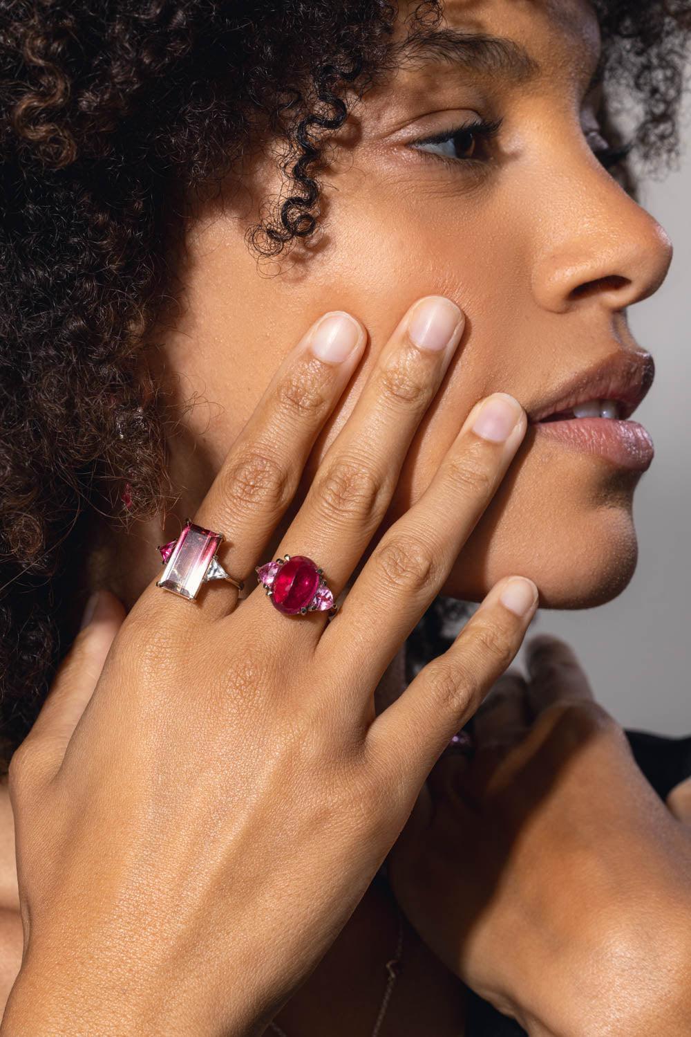 Sugarloaf Rubellite Pink Tourmaline Ring - Image 3