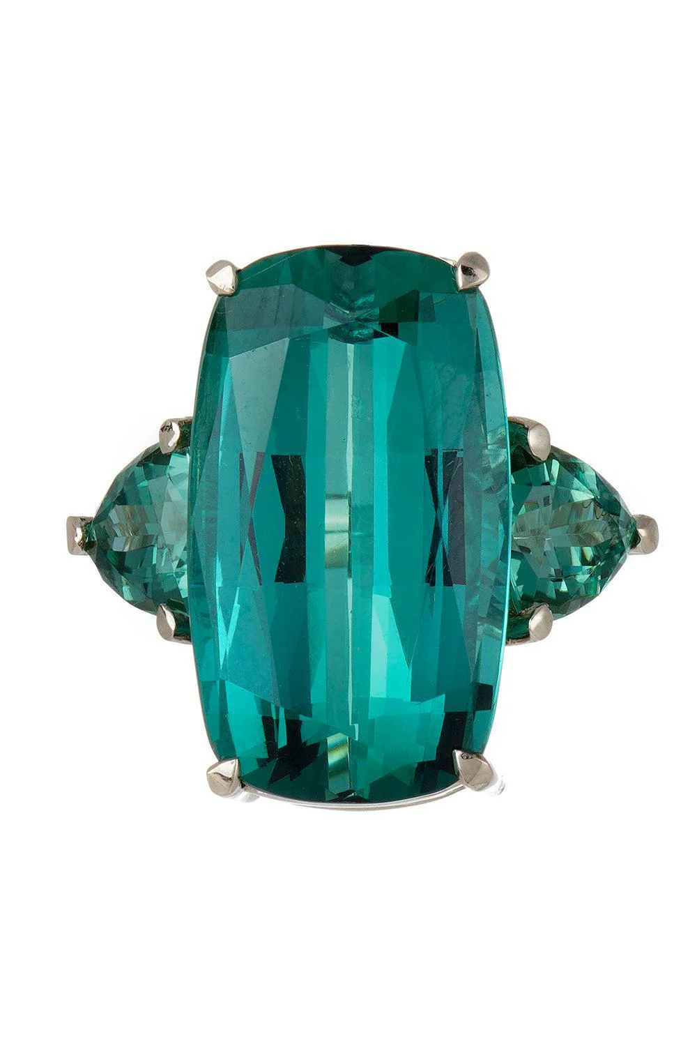 Trillion Green Tourmaline Ring