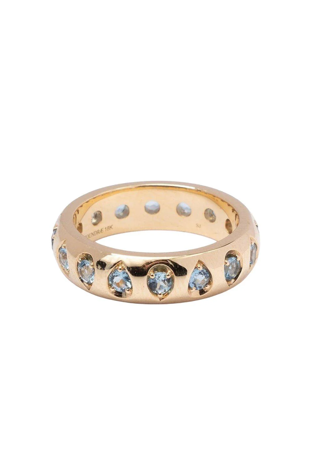 Forever And Always A Pair - Love Aquamarine Gemstone Band