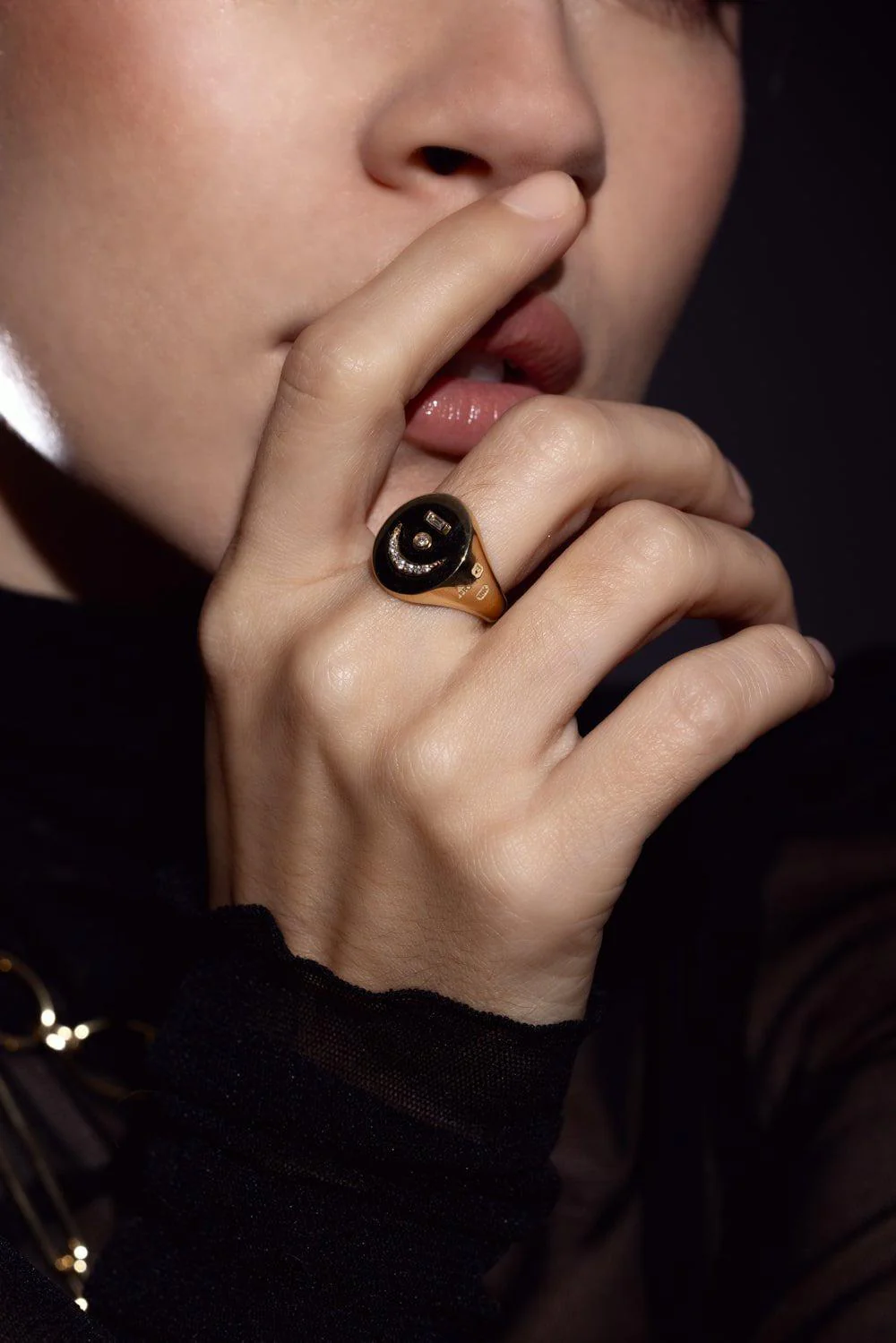 Bird's Eye Internal Compass Signet Ring - Image 2