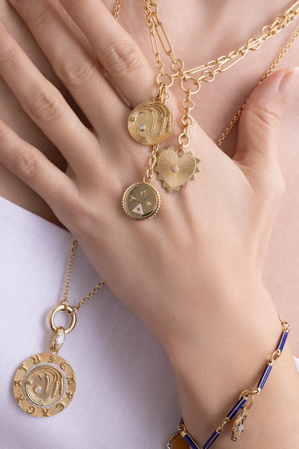 Diamond Heart Love Token Small Mixed Clip Extension Necklace - Image 3